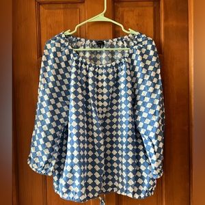 Blue Pattern off the Shoulder Top, Talbots